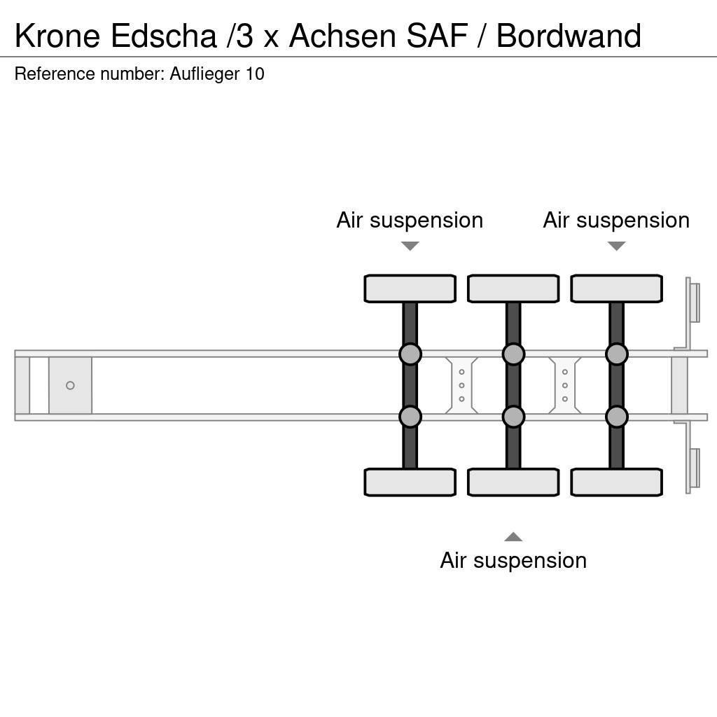 Krone Edscha /3 x Achsen SAF / Bordwand Naczepy firanki