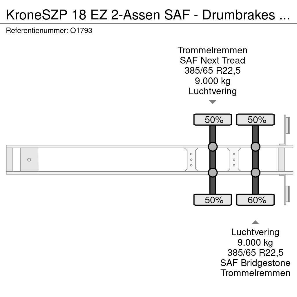 Krone SZP 18 EZ 2-Assen SAF - Drumbrakes - 20FT connecti Naczepy do transportu kontenerów