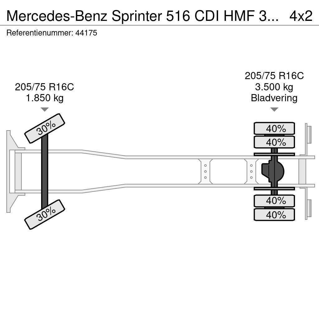 Mercedes-Benz Sprinter 516 CDI HMF 3 Tonmeter laadkraan Żurawie szosowo-terenowe