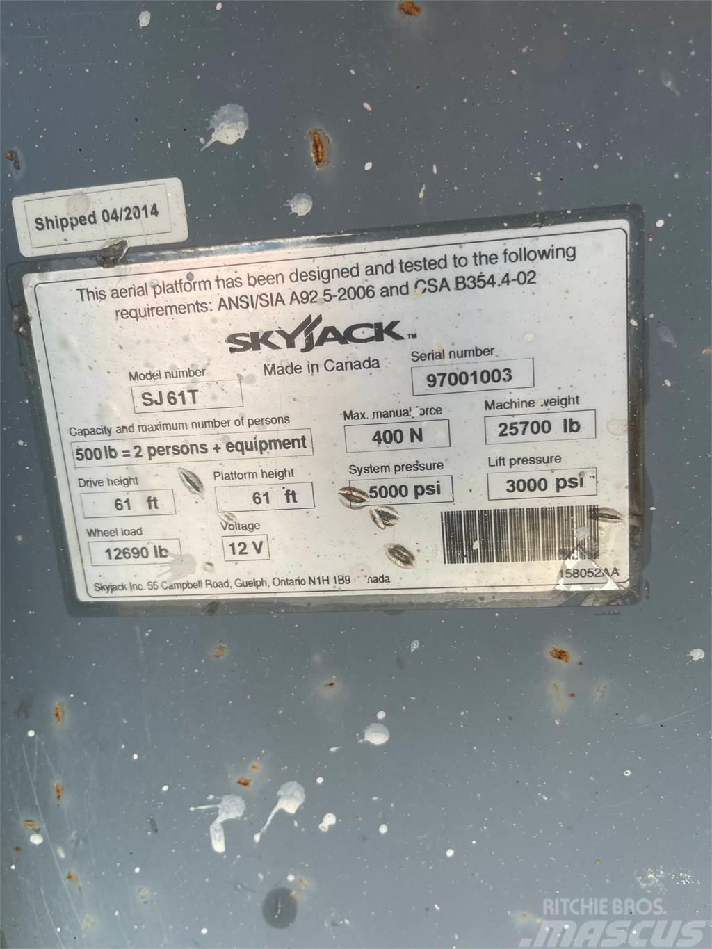 SkyJack SJ61T Wysięgniki i ramiona
