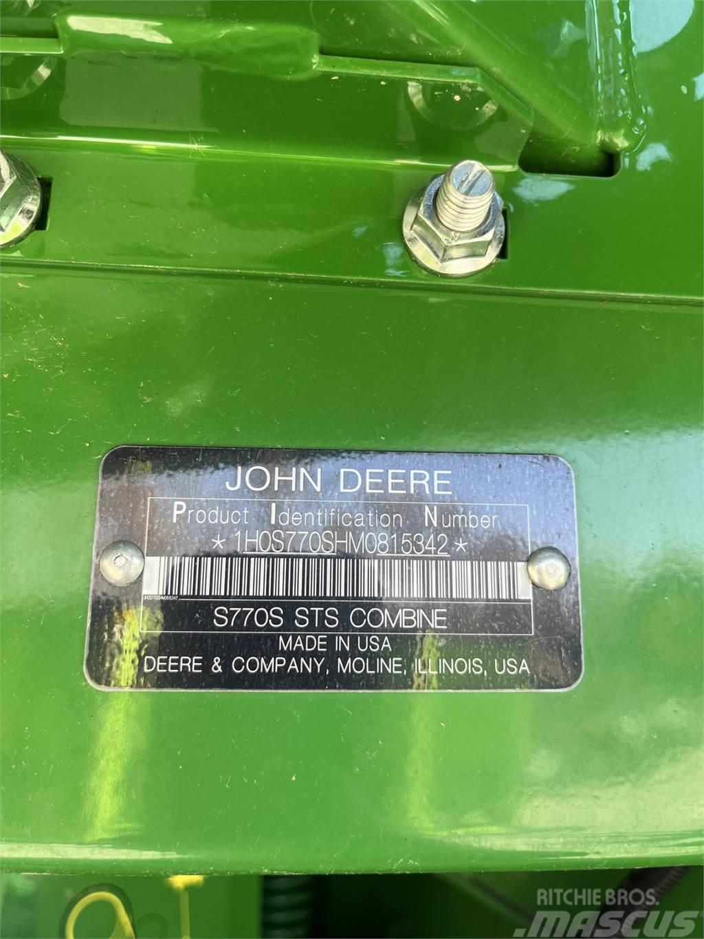 John Deere S770 Kombajny zbożowe