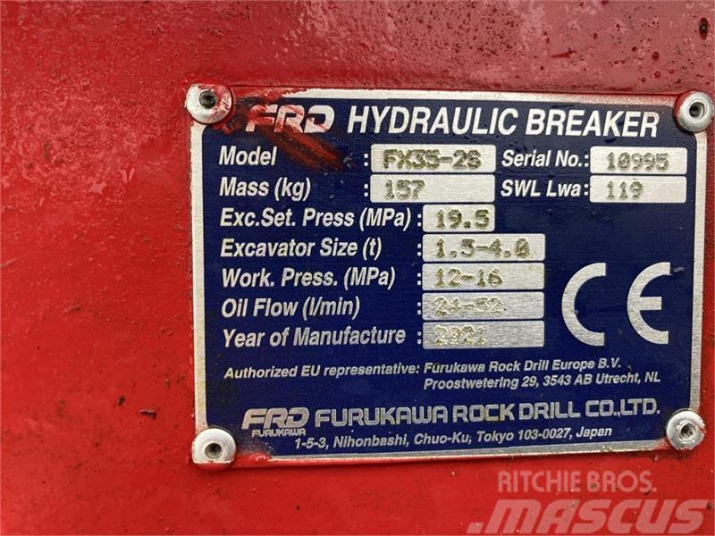 FRD FX35-25 Monteret med udstyr til Rammehammer Młoty hydrauliczne