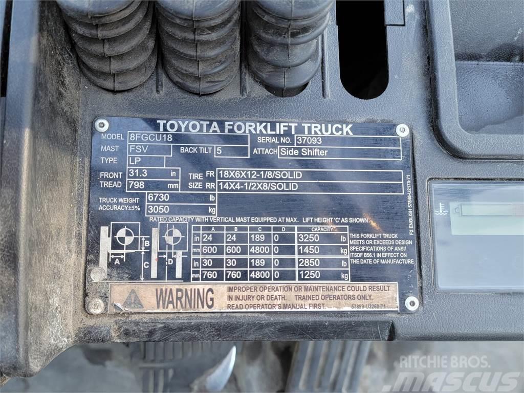 Toyota 8FGCU18 Wózki LPG