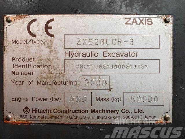 Hitachi ZX520 LCR-3 **BJ. 2008 *17454H/Klima/TOP Zustand Koparki gąsienicowe