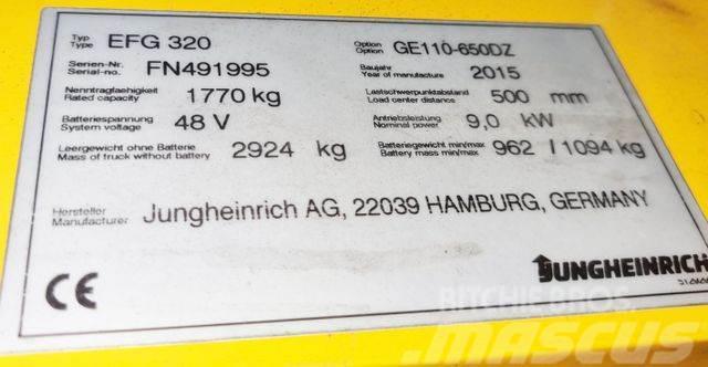 Jungheinrich EFG320 - 6.5 M HUBHÖHE -TRIPLEX - BATTERIE 82% Wózki widłowe inne