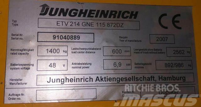 Jungheinrich ETV 214 - 8.42M HUB 3.995 STD. - BATTERIE70% Wózki widłowe wysokiego składowania