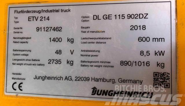 Jungheinrich ETV 214 - 9,02M HUB-KAMERA-WAAGE-4590 STD. Wózki widłowe wysokiego składowania