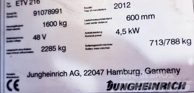 Jungheinrich ETV 216 - 6.2M HUB - BATTERIE 70%-NEUWERTIG Wózki widłowe wysokiego składowania