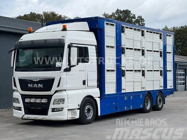 MAN TGX 26.480 6x2 3.Stock FINKL mit Hubdach,Tränke Pojazdy do transportu zwierząt