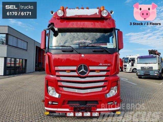 Mercedes-Benz Actros / Durchladezug / 3 Stock / Lenkachse Pojazdy do transportu zwierząt