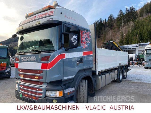 Scania R410 mit Kran Palfinger PK20002EH Ciężarówki typu Platforma / Skrzynia