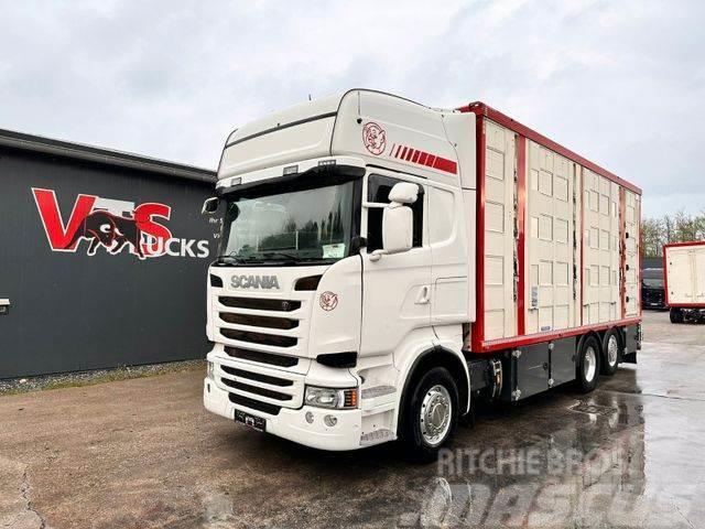 Scania R490 EU6 6x2 4.Stock Menke m. Hubdach &amp; Tränke Pojazdy do transportu zwierząt