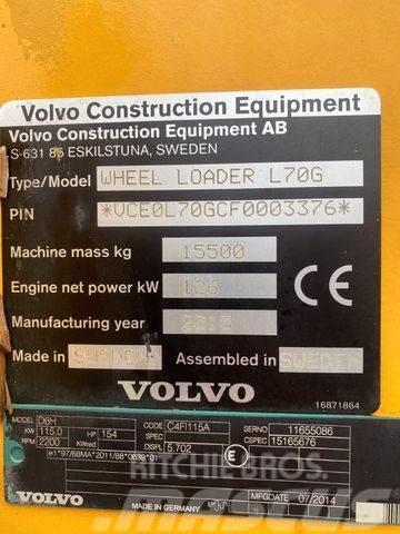 Volvo L70G **BJ. 2015 *19460H/Klima/Hochkippschaufel * Ładowarki kołowe
