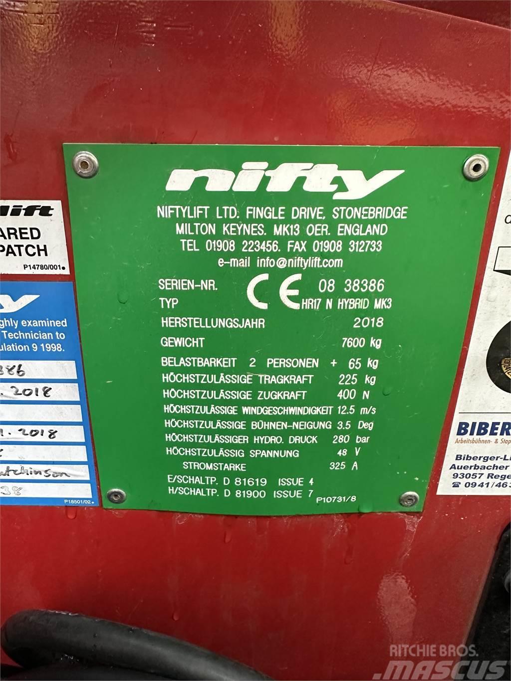 Niftylift HR 17 N HYBRID MK3 Podnośniki przegubowe