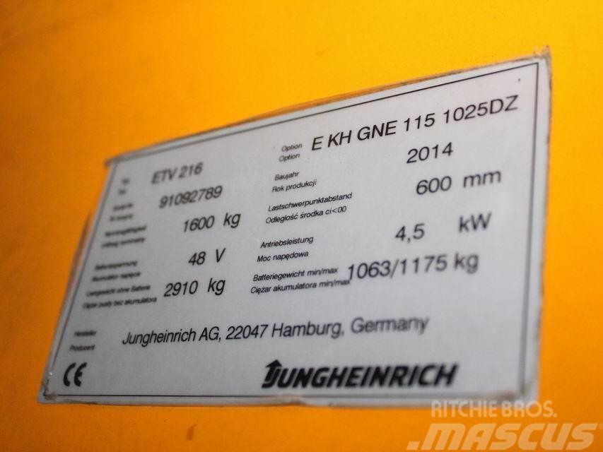 Jungheinrich ETV 216 E KH GNE 115 1025DZ Wózki widłowe wysokiego składowania