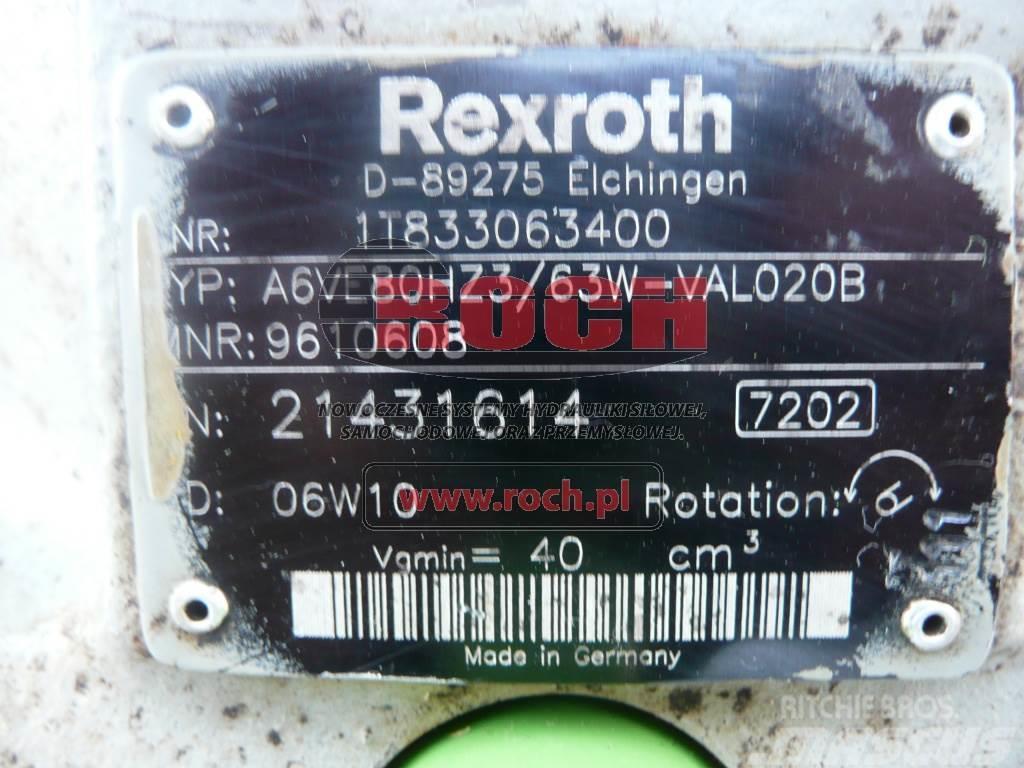 Rexroth A6VE80HZ3/63W-VAL020B 9610608 1T833063400 Silniki