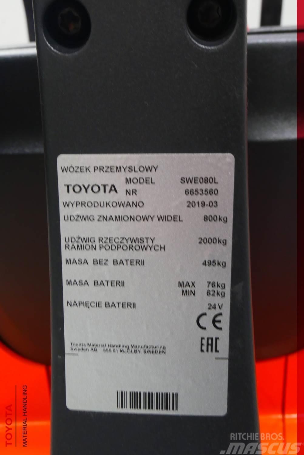 Toyota SWE080L Lithium-ion Wózki widłowe unoszące z dyszlem