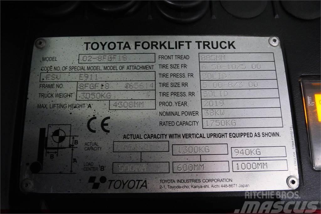 Toyota 02-8FGF18 Wózki LPG