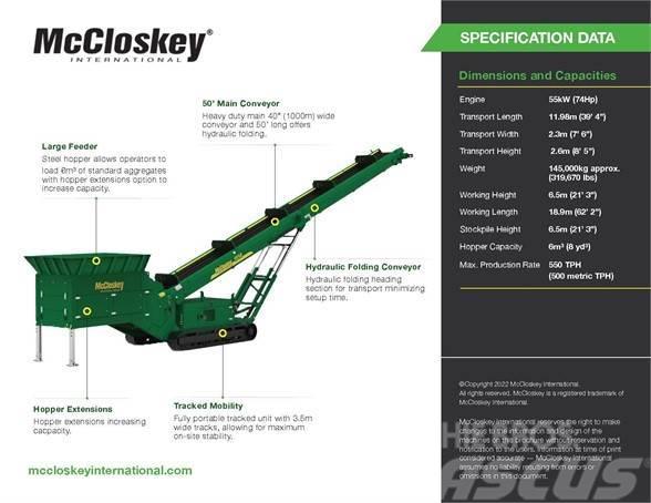 McCloskey SF50 Przenośniki taśmowe